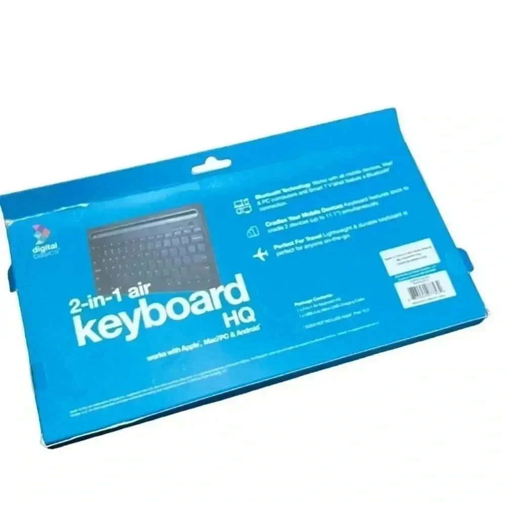 Digital Basics 2-in-1 Air Keyboard Bluetooth QWERTY Dual Dock for Apple/Android